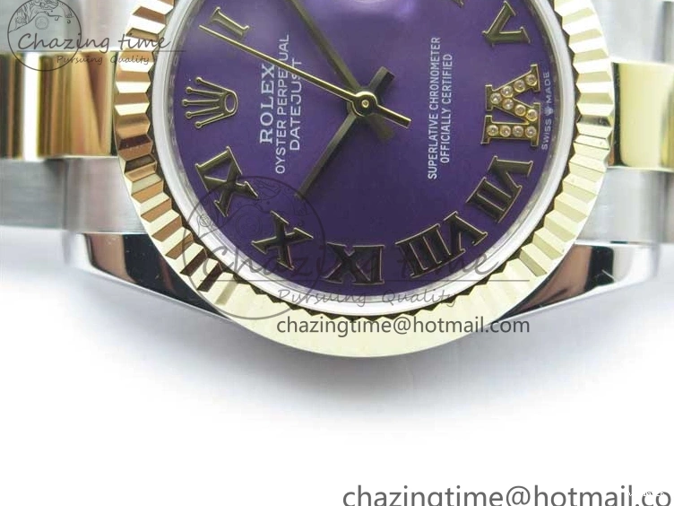 Dial BP Oyster Bracelet on YG Best Purple Maker 31mm Edition Roman 278273 SS Datejust YG SS 0203